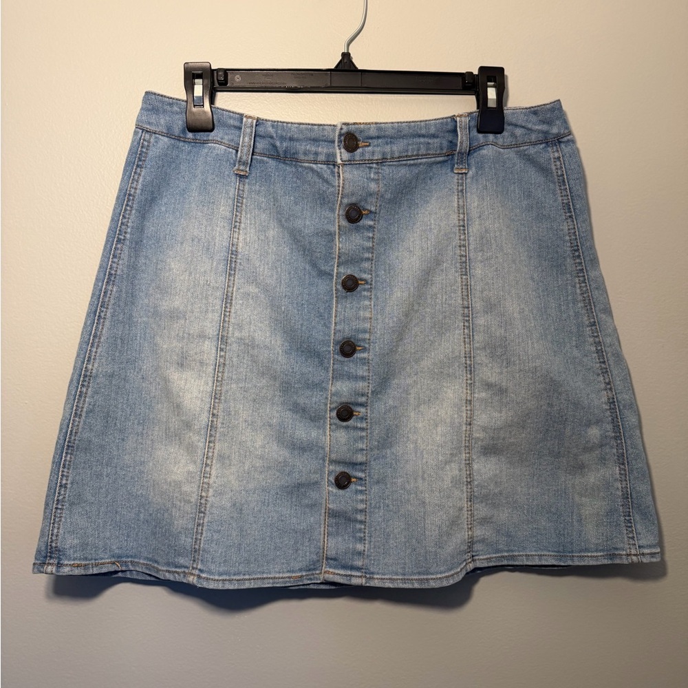 Mossimo Supply Co. Light Blue Button-Front Skirt